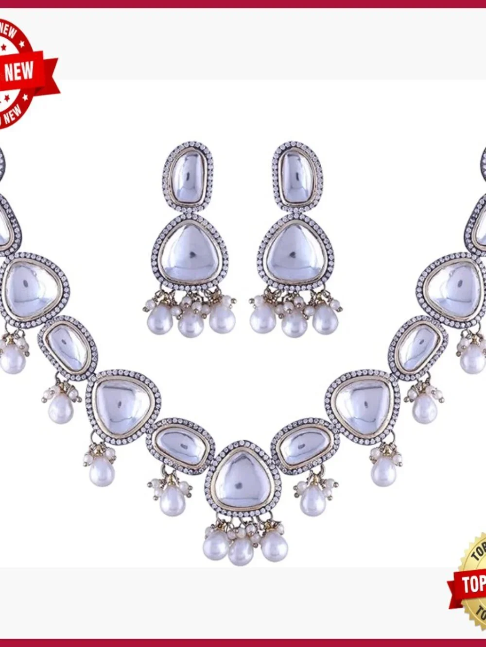Gold Plated Choker & Earring Set - Indian Jewelry for Women
